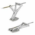 Supporto angolare per roulotte 1000kg 605x280mm H:470mm incl. piede stabilizzatore e meccanismo girevole esteso