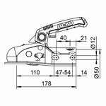 Giunto sferico AK270 tondo dia 35/40/45/50 mm 2700 kg con serratura e sfera di sicurezza