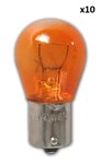 Lampada auto 12V 21W BA15s arancione x 10 pezzi