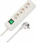 Presa multipla con interruttore 3 prese bianco 5 m h05vv-f 3g1,5