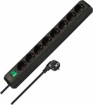 Multipresa con interruttore multipresa a 8 nero 3 m h05vv-f 3g1,5