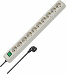 Con interruttore presa multipla a 10 grigio chiaro 3 m h05vv-f 3g1,5
