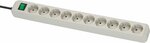 Con interruttore presa multipla a 10 grigio chiaro 3 m h05vv-f 3g1,5