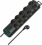 Presa multipla 10 prese nero 2m h05vv-f 3g1,5 prese commutabili a cinque