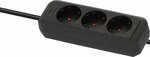 Cavo di prolunga 3 prese nero 1,5 m h05vv-f 3g1,5