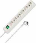 Con interruttore presa multipla a 6 bianco 1,5 m h05vv-f 3g1,5