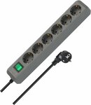 Con interruttore 6 prese grigio argento 1,5 m h05vv-f 3g1,5