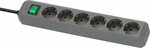 Con interruttore 6 prese grigio argento 1,5 m h05vv-f 3g1,5