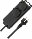 Multipresa ip44 a 2 prese nero 2m h07rn-f 3g1,5