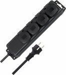 Multipresa ip44 a 4 prese nero 2m h07rn-f 3g1,5