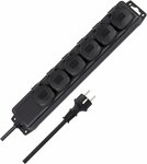 Multipresa ip44 a 6 prese nero 2m h07rn-f 3g1,5