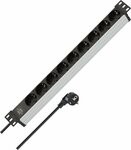 Prese multiple da 19 per armadi elettrici 9 prese nero argento 2m h05vv-f 3g1,5 senza interruttore