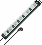 Presa multipla tecnica 5 prese nero grigio chiaro 3m h05vv-f 3g1,5 particolare disposizione delle prese per dispositivi di rete, accensione individuale delle prese