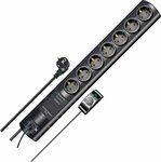Switch + 19.500 a presa multipla con protezione di sovratensione 7-posti nero 2m h05vv-f 3g1,5 2 permanenti, 5 bipolari