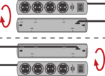 Switch + 19.500 a presa multipla con protezione di sovratensione 7-posti nero 2m h05vv-f 3g1,5 2 permanenti, 5 bipolari