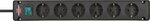 Cavo di prolunga 6 prese nero 3m h05vv-f 3g1,5