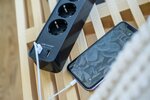 Presa multipla con interuttore & 2 usb nero nero 1,5m h05vv-f 3g1,5