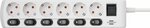 Multipresa a 6 prese commutabili singolarmente 2 m h05vv-f 3g1,5 bianco