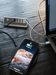 Caricatore multiplo usb con cavo tessile da 1,5 m 4x usb + 1x usb c power delivery