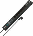 60.000a multipresa di protezione dalle sovratensioni con funzione di ricarica usb 6 prese nera 3m h05vv-f3g1,5