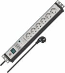 60.000a presa multipla con protezione di sovratensione 6 prese nero grigiochiaro 3m h05vv-f 3g1,5 19 formato