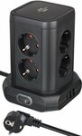 Torre di connessione a 8 vie con 2x usb a, 1x usb c power delivery nero 2m h05vv-f3g1.5