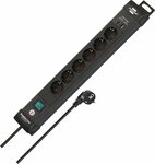 Presa di corrente a 6 vie con usb c pd 30w e usb a 18w nero 3 m h05vv-f 3g1,5