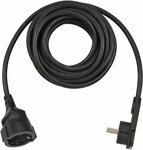 Cavi di prolunga corti con spina piatta angolata 5m H05VV-F3G1,5 nero