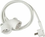 Prolunga in plastica con spina piatta e doppio accoppiamento 3m H05VV-F 3G1,5 bianco