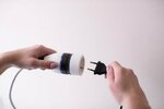 Cavo di prolunga in plastica di qualita con interruttore rotante e guaina in tessuto 3m H05VV-F 3G1,5 nero bianco
