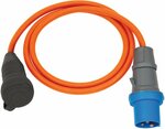 Cavo adattatore Camping Maritime IP44 1,5m arancia H07RN-F 3G2,5 Spina di contatto di protezione, presa CEE 230V 16A