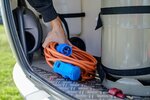 Prolunga CEE IP44 per campeggio marittimo 10m arancione H07RN-F 3G2,5 spina CEE, giunto angolare 230V 16A