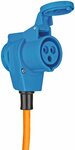 Prolunga CEE IP44 per campeggio marittimo 25m arancione H07RN-F 3G2,5 spina CEE, giunto angolare 230V 16A