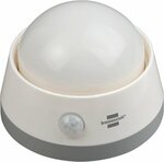 Luce da notte LED a batteria NLB 02 BS con rilevatore di movimento a infrarossi e interruttore a pulsante 2 LED 60lm 3x AA (inclusi)