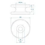 Supporto del corda ronde PVC diametro 30 x 15 mm