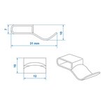 Morsetto per telaio 28mm per cavo x10 pezzi