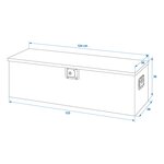 Cassetta porta attrezzi in alluminio per rimorchio 1240 x 400 x H380 mm