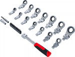 Serie di chiavi ad anello a cricchetto a pressione e serie di inserti 6 - 20 mm 27 pz