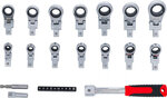 Serie di chiavi ad anello a cricchetto a pressione e serie di inserti 6 - 20 mm 27 pz