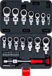Serie di chiavi ad anello a cricchetto a pressione e serie di inserti 6 - 20 mm 27 pz