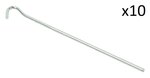 Picchetto da tenda 22cm in metallo con occhiello aperto x10 pezzi