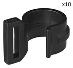 Clip per tenda per palo tenda 20-25mm con fessura nera x10 pezzi