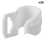 Clip per tenda 20-25 mm con fessura bianca x10 pezzi