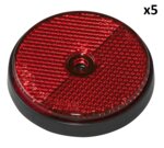 Riflettore rosso 60mm montaggio a vite x5 pezzi