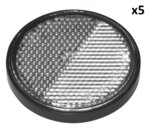 Riflettore bianco 58 mm autoadesivo con piastra di base x5 pezzi