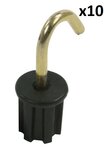 Tappo per tenda 25mm con gancio tondo x10 pezzi