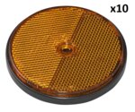 Riflettore arancione 80 mm con fissaggio a vite x10 pezzi