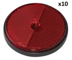 Riflettore rosso 80 mm con fissaggio a vite x10 pezzi