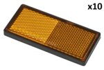 Riflettore arancione 85x39 mm autoadesivo con piastra di base x10 pezzi