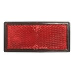 Riflettore rosso 85x39 mm autoadesivo con piastra di base x10 pezzi